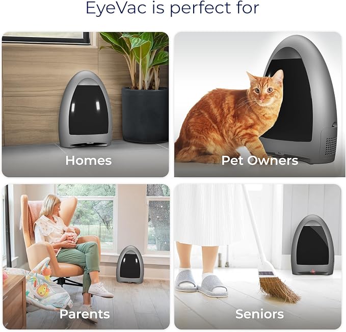 Smart Infrared Home Vacuum Dustpan Bagless: Powerful Suction Automatic Hair/Food Cleanup for Foot Traffic Pets Messy Eaters Kitchen Salons