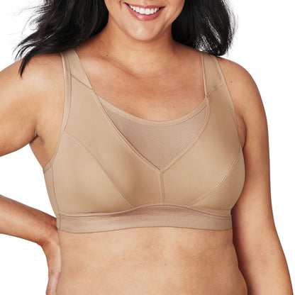 Playtex Womens Secrets Bounce Control Wirefree Anchorstrap Moisture Wicking Wireless Bra Taupe 503D