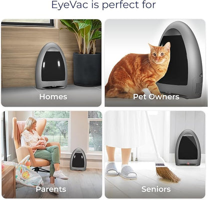 Smart Infrared Home Vacuum Dustpan Bagless: Powerful Suction Automatic Hair/Food Cleanup for Foot Traffic Pets Messy Eaters Kitchen Salons