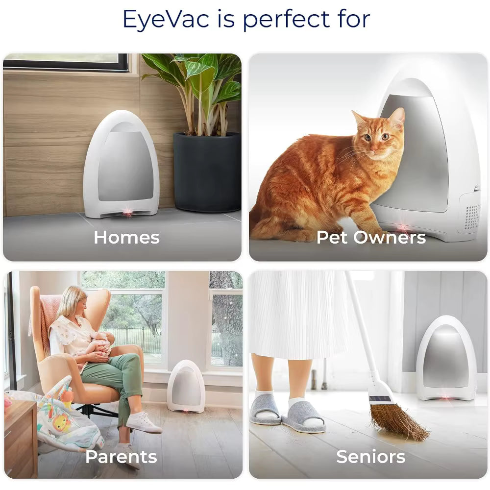 Smart Infrared Home Vacuum Dustpan Bagless: Powerful Suction Automatic Hair/Food Cleanup for Foot Traffic Pets Messy Eaters Kitchen Salons