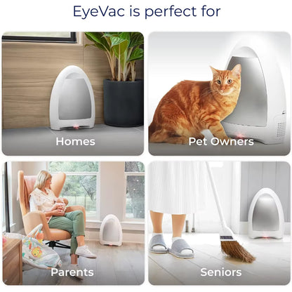 Smart Infrared Home Vacuum Dustpan Bagless: Powerful Suction Automatic Hair/Food Cleanup for Foot Traffic Pets Messy Eaters Kitchen Salons