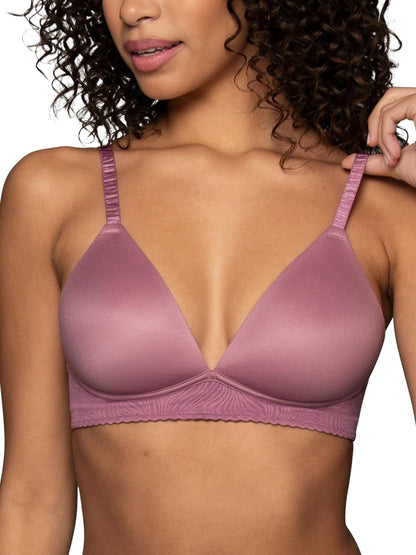 Vanity Fair Womens Effortless Wireless Bra Buttery Soft Fabric & Lightweight Memory Foam Cups up to DD Enchanted Mauve Lace